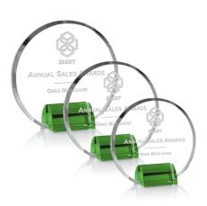 Olympia Green Circle Crystal Award - Corporate Awards