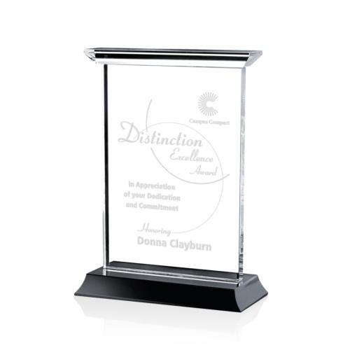 Corporate Awards - Crystal Awards - Tobermory Black (Vertical) Rectangle Crystal Award