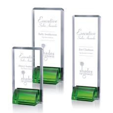 Veronese Green Rectangle Crystal Award - Corporate Awards