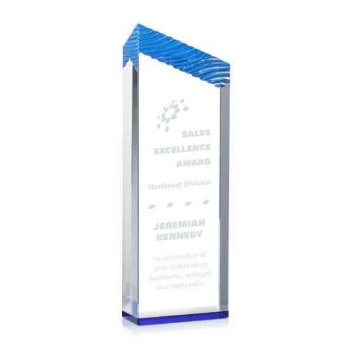 Corporate Awards - Crystal Awards - Colored Crystal - Haverhill Obelisk Crystal Award