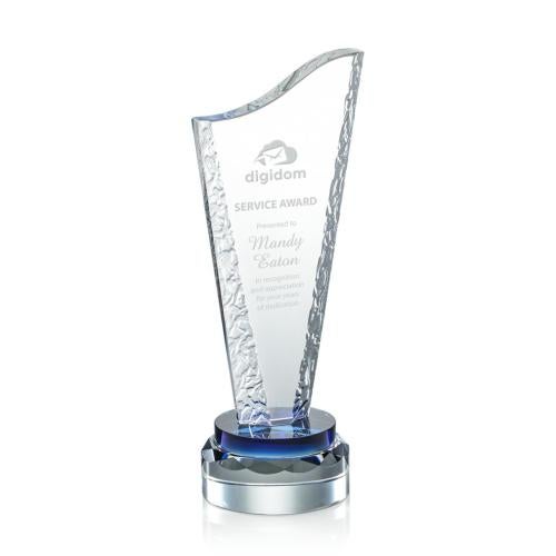 Corporate Awards - Crystal Awards - Colored Crystal - Wolsey Peak Crystal Award