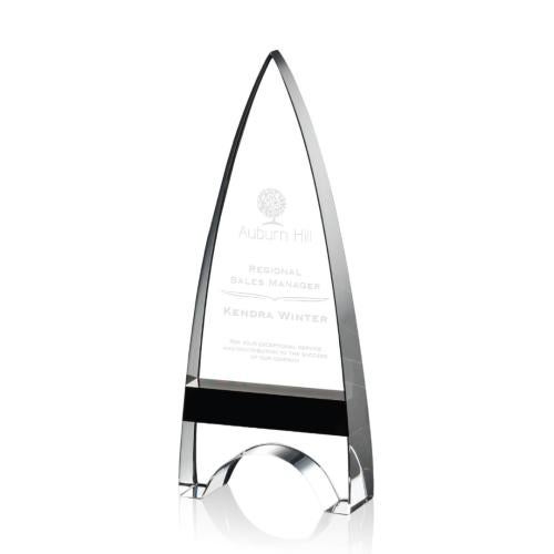 Corporate Awards - Crystal Awards - Kent Black Arch & Crescent Crystal Award