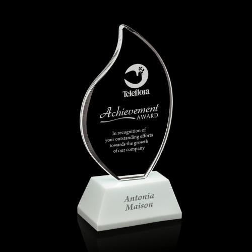 Corporate Awards - Crystal Awards - Crystal Flame Awards - Martinique White Flame Crystal Award