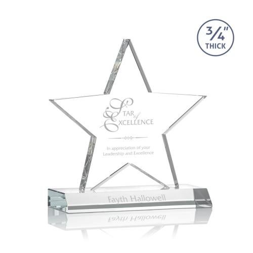 Corporate Awards - Crystal Awards - Crystal Star Awards - Chippendale Clear Star Crystal Award