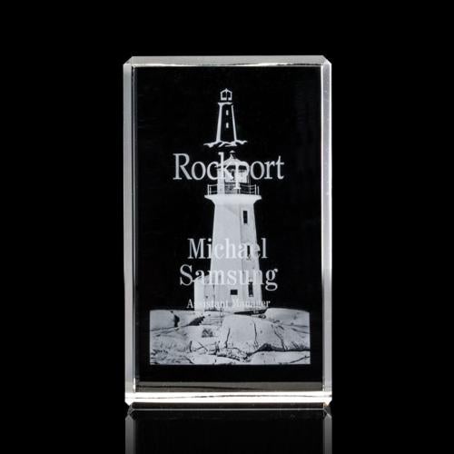 Corporate Awards - Modern Awards - Robson 3D Rectangle Crystal Award