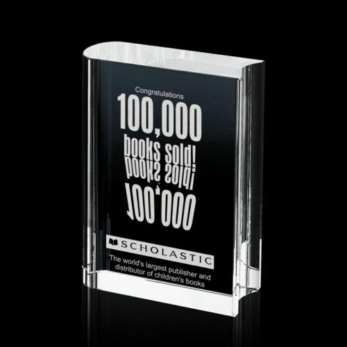 Corporate Awards - Crystal Awards - Optical Book Rectangle Crystal Award