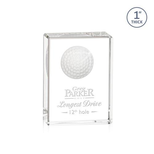 Corporate Awards - Sports Awards - Golf Awards - Pennington Golf Rectangle Crystal Award
