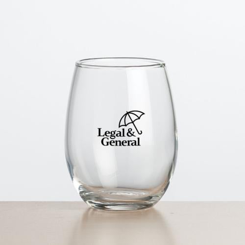 Corporate Recognition Gifts - Etched Barware - Wine Glasses - Stanford Stemless Wine - Imprinted