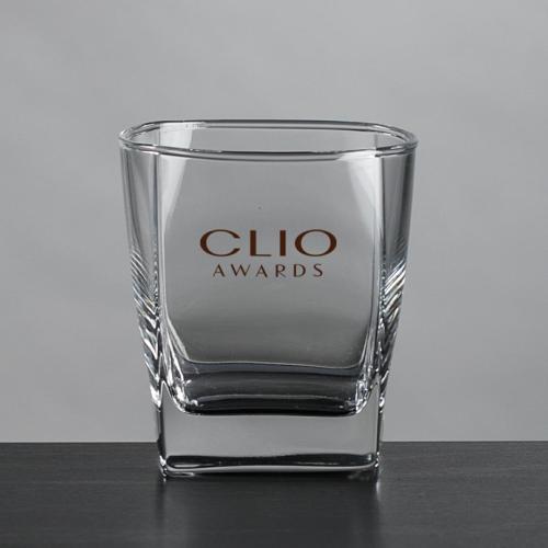 Corporate Recognition Gifts - Etched Barware - Sterling OTR/DOF - Imprinted 