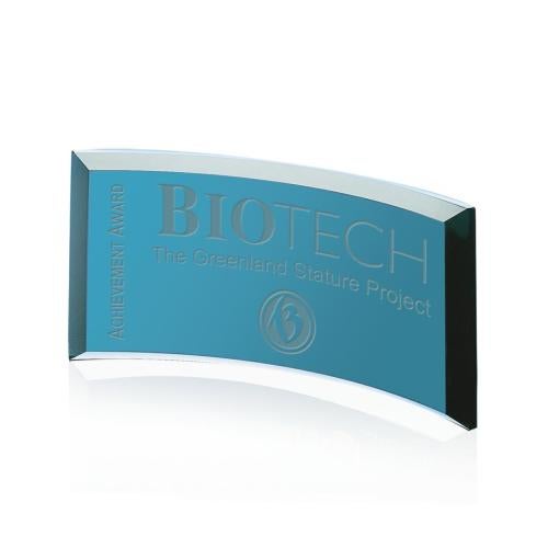 Corporate Awards - Employee Awards - Employee of the Month Awards - Crescent Teal Arch & Crescent Glass Award