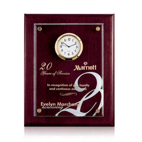 Corporate Recognition Gifts - Clocks - Hammond Clock - Rosewood