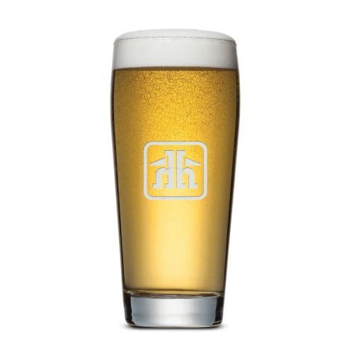 Corporate Recognition Gifts - Etched Barware - Wilmington Beer Glass - Deep Etch
