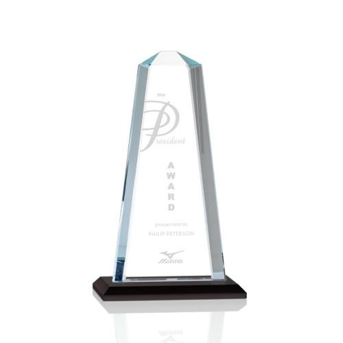 Corporate Awards - Crystal Awards - Crystal Pillar Awards - Pinnacle Black Obelisk Crystal Award