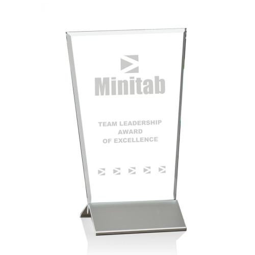 Corporate Awards - Crystal Awards - Crystal Pillar Awards - Kaven Aluminum Obelisk Crystal Award