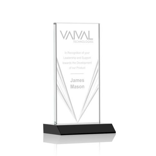 Corporate Awards - Crystal Awards - Seaford Liquid™ Black Rectangle Crystal Award