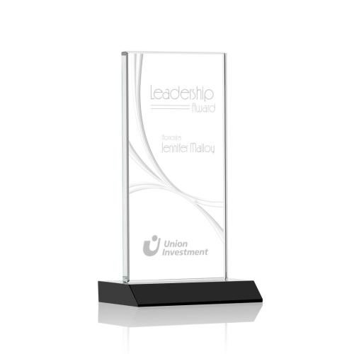 Corporate Awards - Crystal Awards - Keane Liquid™  Black Rectangle Crystal Award