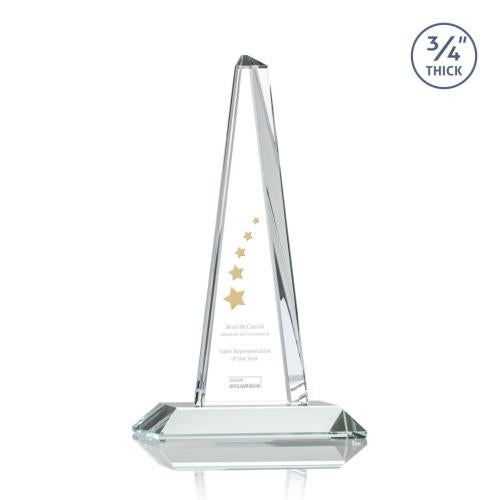 Corporate Awards - Crystal Awards - Crystal Pillar Awards - Majestic Tower Clear Pyramid Crystal Award