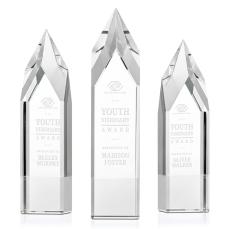 Coventry White Obelisk Crystal Award - Crystal Pillar Awards