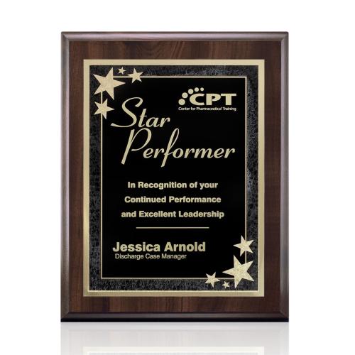 Corporate Awards - Award Plaques - Farnsworth/Starburst - Cherry/Black