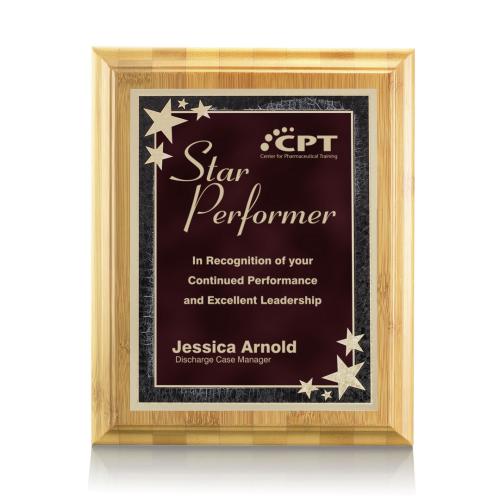 Corporate Awards - Eco Friendly Awards - Bamboo/Starburst - Red