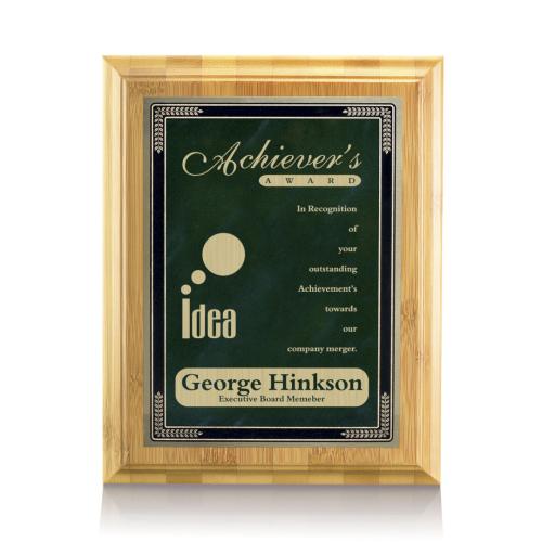 Corporate Awards - Eco Friendly Awards - Bamboo/Cardinal - Green