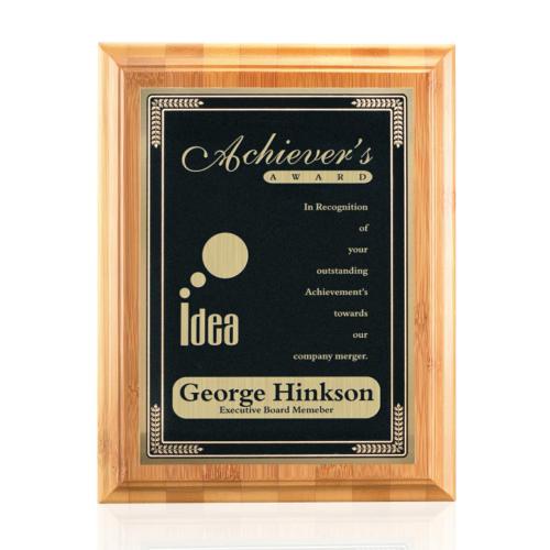 Corporate Awards - Eco Friendly Awards - Bamboo/Cardinal Plaque - Black