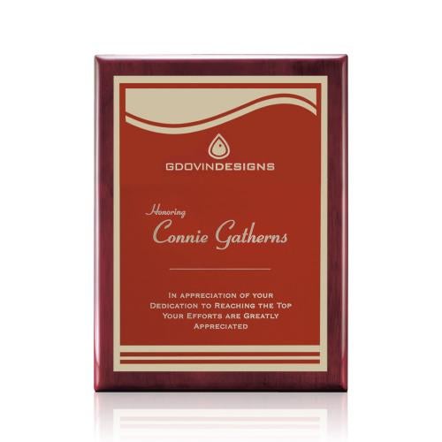 Corporate Awards - Award Plaques - Oakleigh/Marietta Plaque - Rosewood/Red
