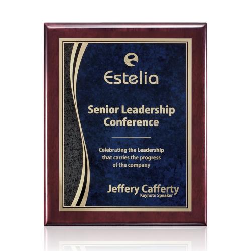 Corporate Awards - Award Plaques - Oakleigh/Finch Plaque - Rosewood/Blue