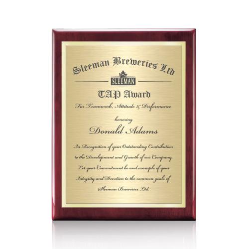 Corporate Awards - Award Plaques - Oakleigh/TexEtch Plaque - Rosewood Finish