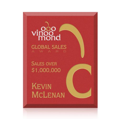 Corporate Awards - Award Plaques - Rollinson Plaque - Red