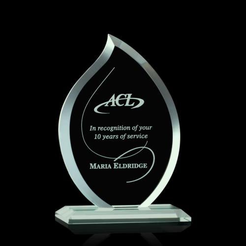 Corporate Awards - Crystal Awards - Crystal Flame Awards - Nestor Jade Flame Glass Award
