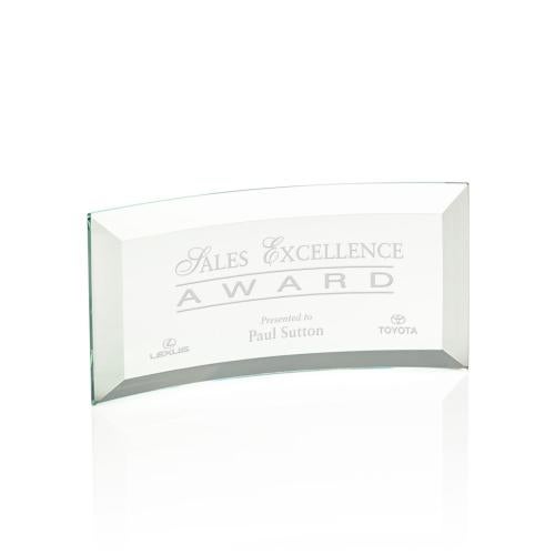 Corporate Awards - Glass Awards - Jade Glass Awards - Bancroft Jade Arch & Crescent Glass Award