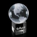 Globe On Cube Spheres Crystal Award