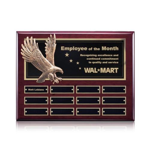 Corporate Awards - Award Plaques - Employee of the Month Plaque - Flying Eagle Perpetual - Rosewood