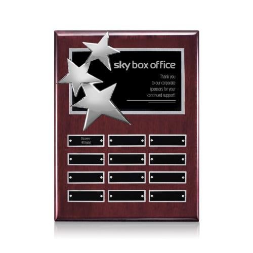 Corporate Awards - Award Plaques - Employee of the Month Plaque - Constellation (Vert) Perpetual - Rosewood/Chrome