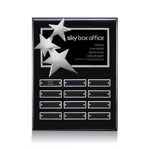 Corporate Awards - Award Plaques - Employee of the Month Plaque - Constellation (Vert) Perpetual - Black/Chrome 