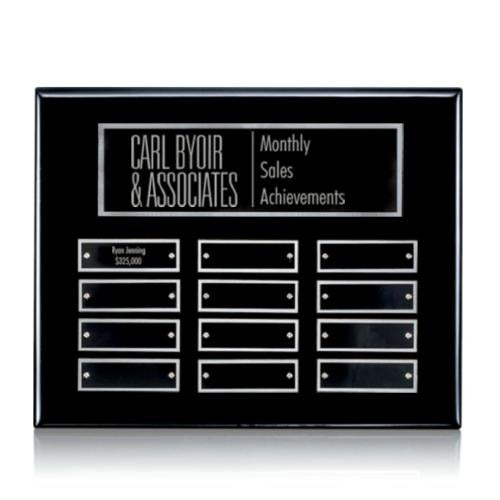 Corporate Awards - Award Plaques - Employee of the Month Plaque - Oakleigh Horiz Pert/Plaque - Black/Silver
