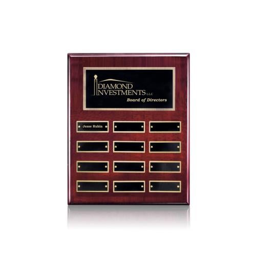 Corporate Awards - Award Plaques - Employee of the Month Plaque - Oakleigh Vert Perpetual - Rosewood/Gold
