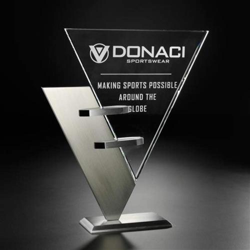 Corporate Awards - R.S. Owens - Stanchion Triangle Abstract / Misc Crystal Award