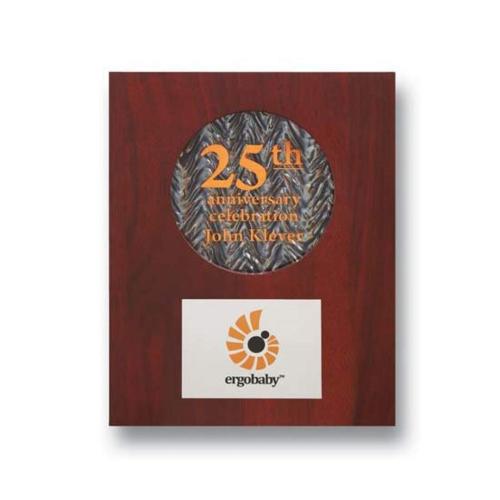 Corporate Awards - Award Plaques - Metal Plaques - Silver Opaline Rectangle Award