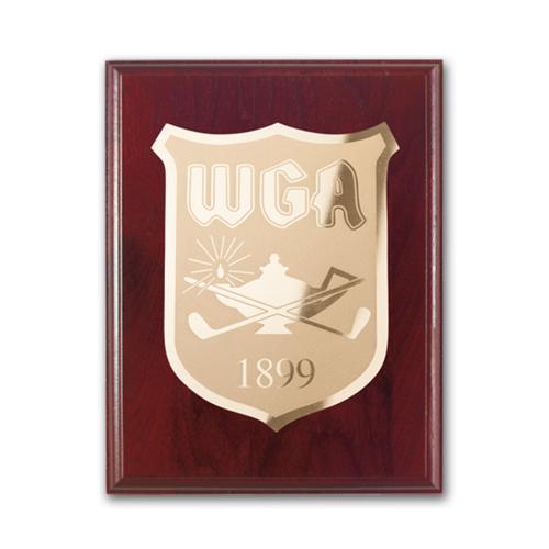Corporate Awards - Award Plaques - Etch/Frosted Plaq - Mahogany/Gold