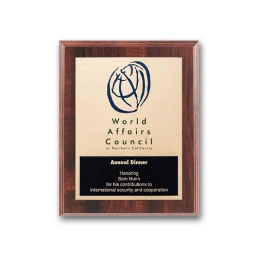 Corporate Awards - Award Plaques - Etch/Colorfill Plaq - Walnut Finish