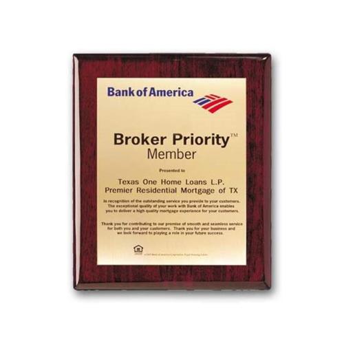 Corporate Awards - Award Plaques - Screenprint Brass - Rosewood     