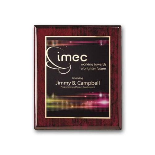 Corporate Awards - Award Plaques - SpectraPrint™ Plaque - Rosewood Gold