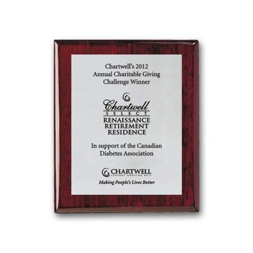 Corporate Awards - Award Plaques - Screenprint Aluminum - Rosewood     