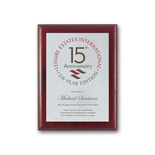 Corporate Awards - Award Plaques - Screenprint Aluminum - Mahogany     