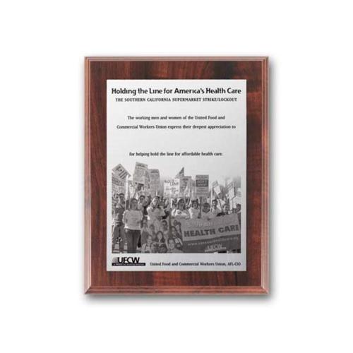 Corporate Awards - Award Plaques - Metal Photo Plaq - Walnut Finish