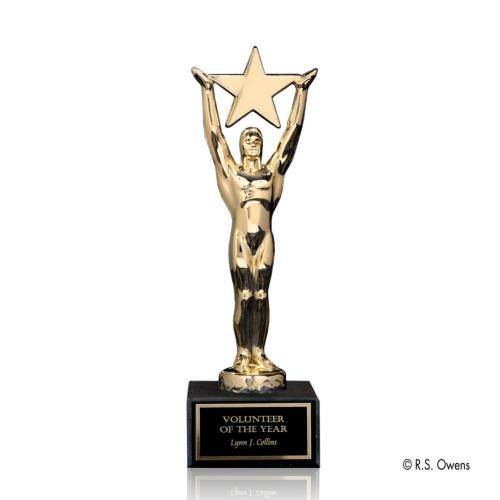 Corporate Awards - Modern Awards - Star Achievement Star on Marble Metal Award