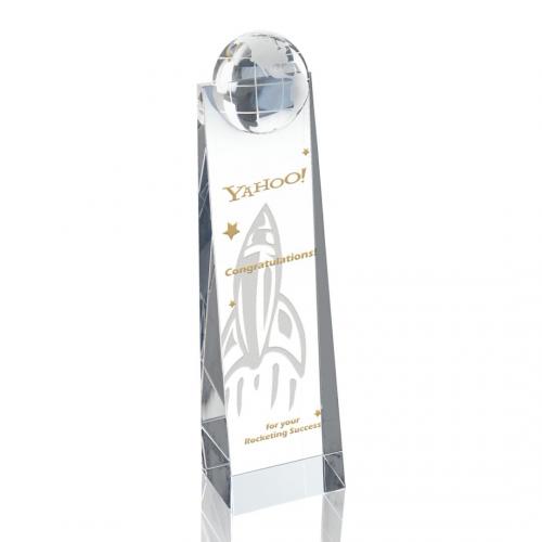 Corporate Awards - Crystal Awards - Globe Tower Spheres Crystal Award