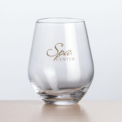 Corporate Recognition Gifts - Etched Barware - Wine Glasses - Reina Stemless Wine - Imprinted 